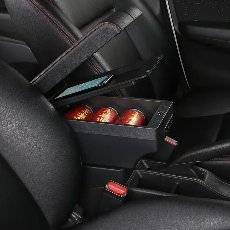 TONC Custom-Fit Center Console Armrest Box for 2012 Opel Astra, Enhanced Storage with USB Charging Port and Cup Holder