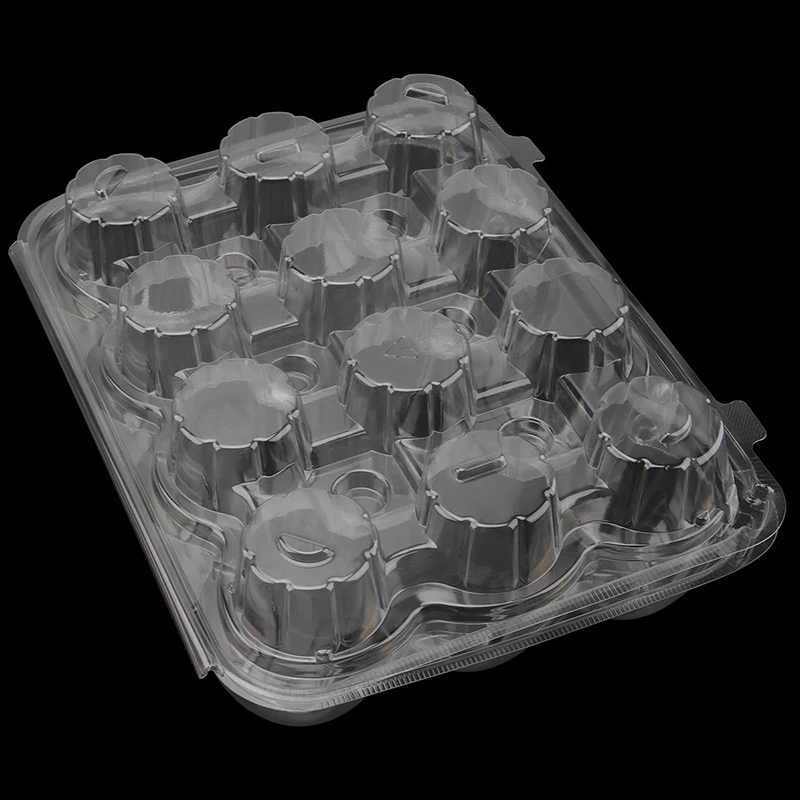 transparent cupcake box pet 6t 12t 24t clear plastic clear cupcake boxes mini cup cake containers with dome