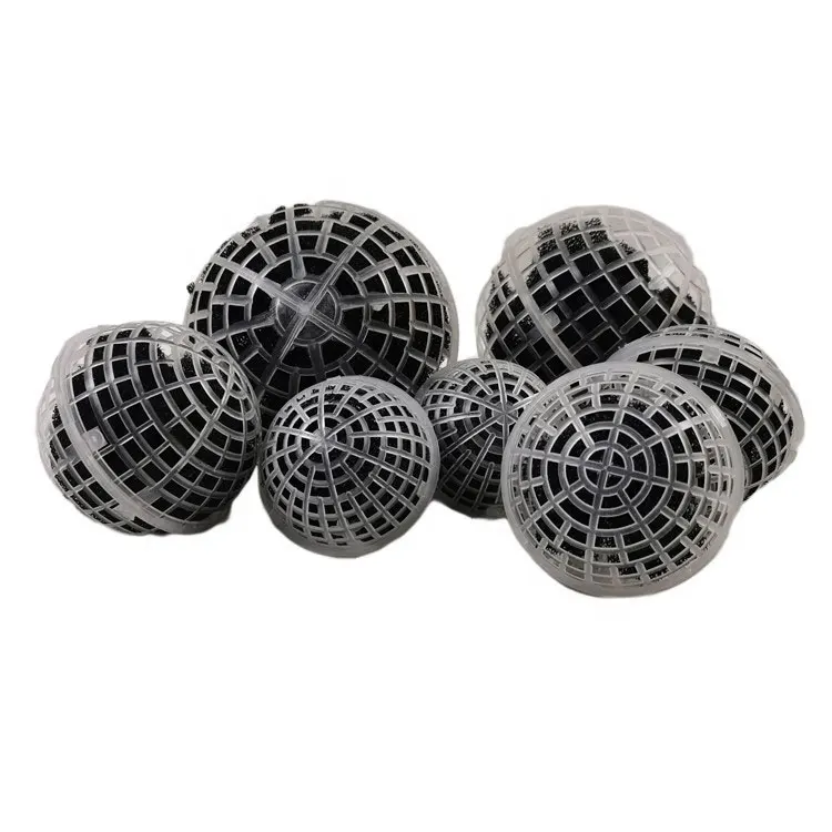 Fish Pond Water Filter Media Wastewater Treatment Plastic Biological Bioballs With Sponge