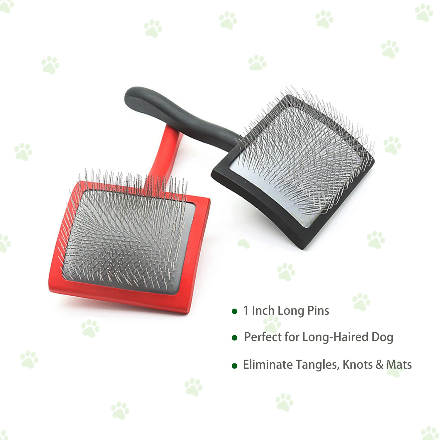 Custom Logo Wood Handle 1 Inch Long Pins Pet Hair Grooming Slicker Brush for Dog and Cat