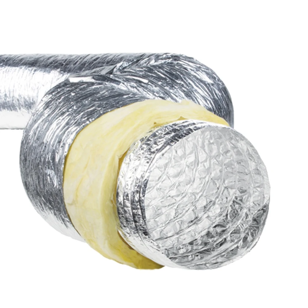 Insulated Flexible Aluminum Duct for HVAC Systems Duct/Pipe Insulated Flexible Aluminum Duct Fiberglass Reinforced