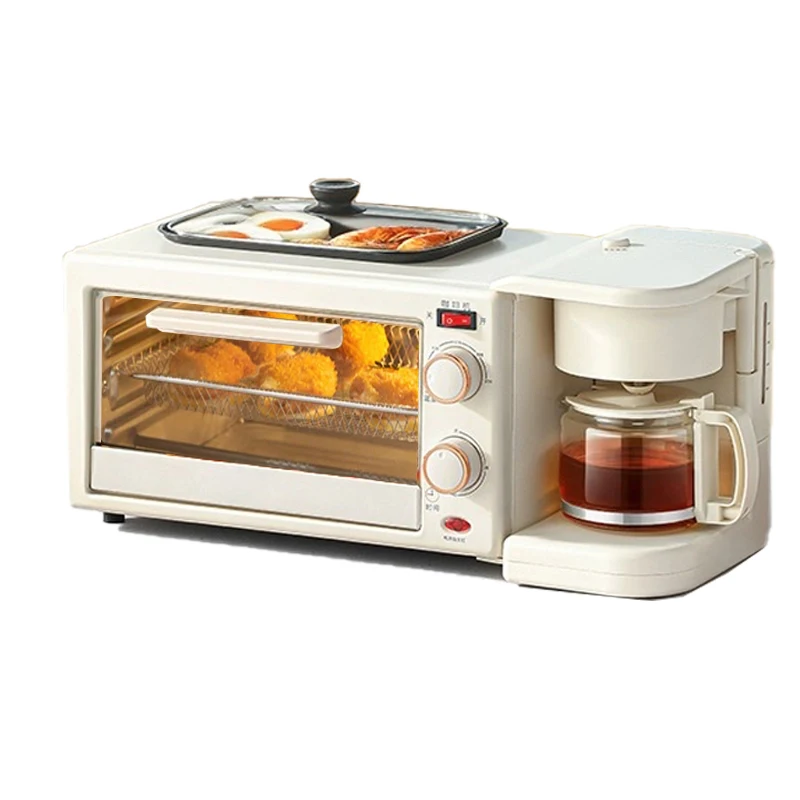 Custom Color Electric Breakfast Machine Multi-Function Toaster Oven 3 In 1 Breakfast Maker With Coffee Maker Kettle