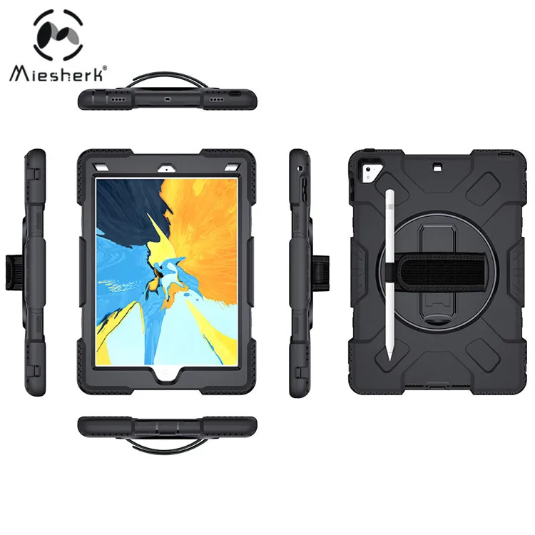 9,7-дюймовый чехол для планшета для Ipad 6-го поколения 9,7-дюймовый, 9,7-дюймовый Мягкий силикон + Жесткий ПК, силиконовый регулируемый ремешок 20