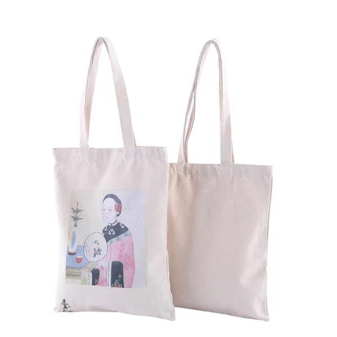 Custom Eco Canvas Handbag 100% Natural Cotton Blank Plain Canvas Bag Fair Trade Wholesale High Quality Canvas Cotton Tote Bag