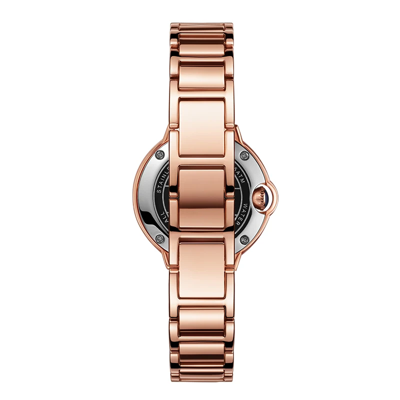 China manufacturer fashion brand design quartz watch luxury metal strap ladies diamond watch