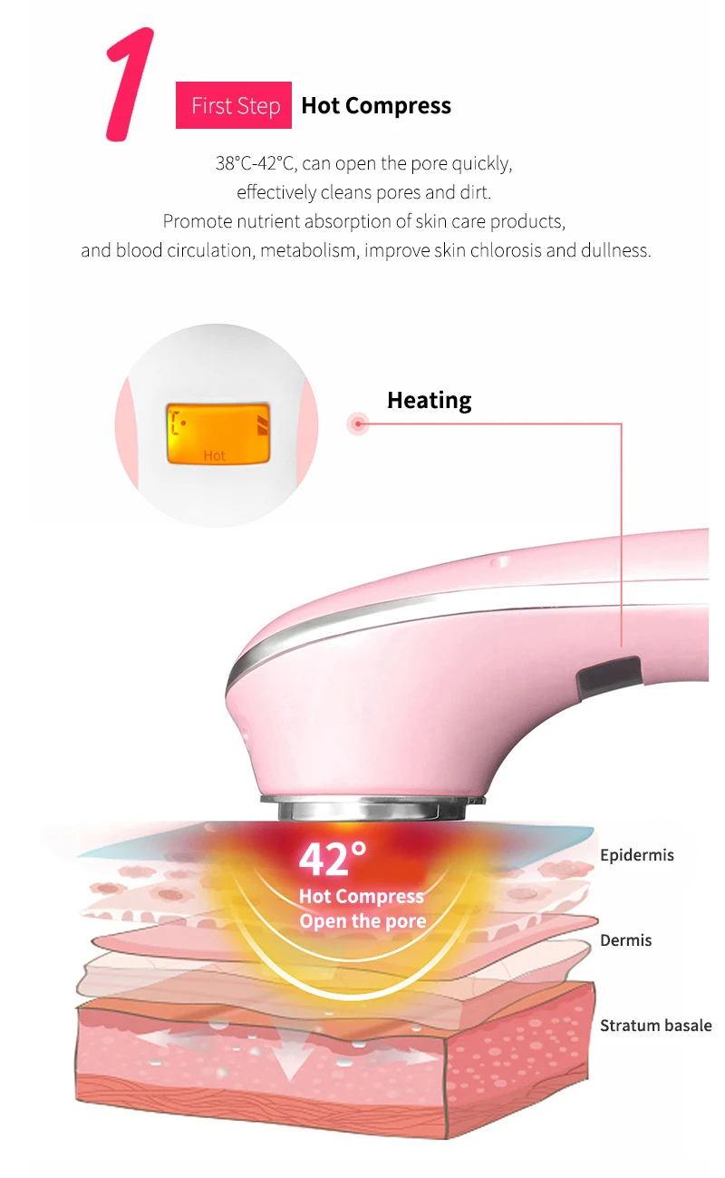 Face Lifting Vibration Red Blue LED Light Therapy Facial Skin Products Anti Aging Skin Rejuvenation Tightening Beauty Device