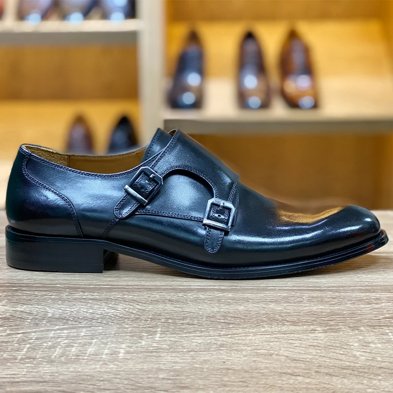 2021 OEM ODM Formal Buckle Strap Wedding Designer Genuine Leather For Party Italian Men Dress Up Shoes