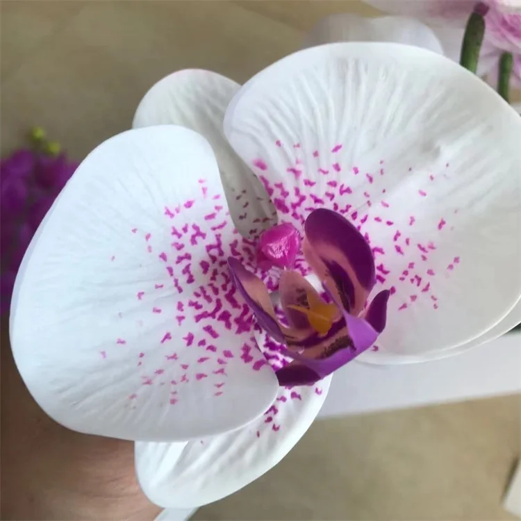 D1043 Single Stem Hand-feel Artificial Orchid In Pot For Decor