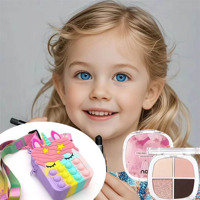 Dream Unicorn Shoulder Bag Girls Gift Toy Fidget Bubble Pop Coin Purse Silicone Crossbody Cosmetic bag  Gift for Toddler