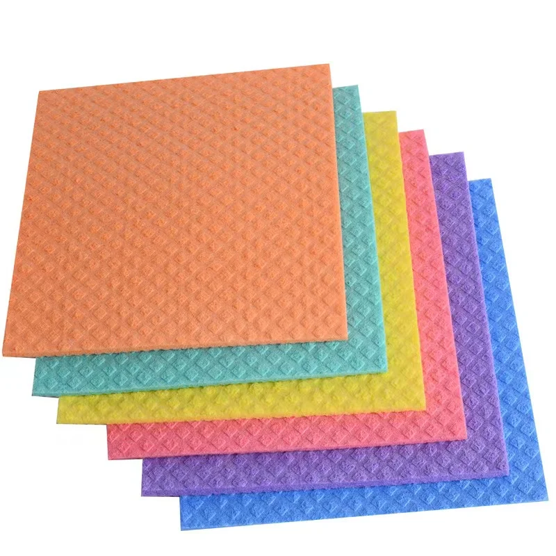 10PCS Kitchen Reusable Absorbent Hand Towels Swedish Dish Cloths
