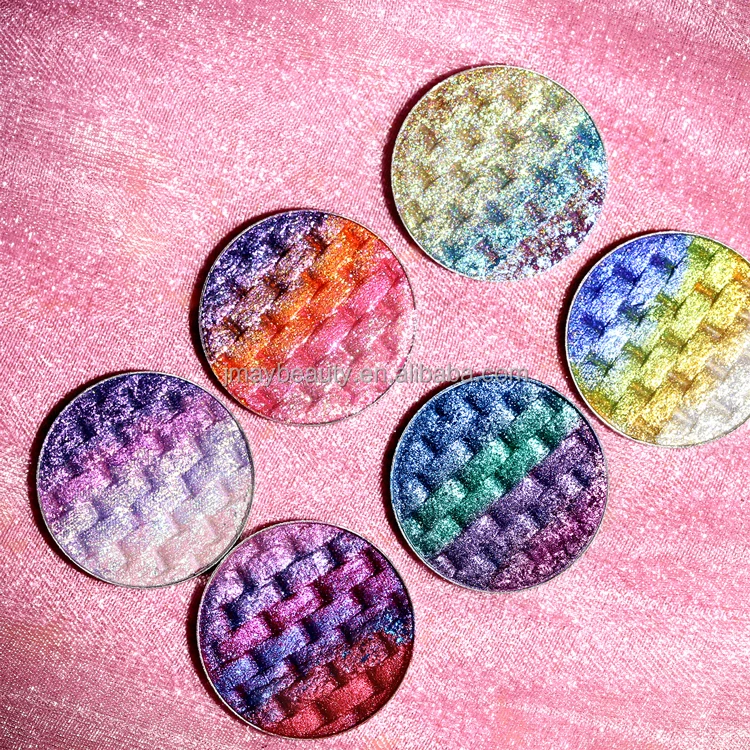 High Quality 5 Colors Shift Multi Chrome Individual Luxury Eye Shadow Palette Holographic Shimmer Rainbow Duochrome Eyeshadow