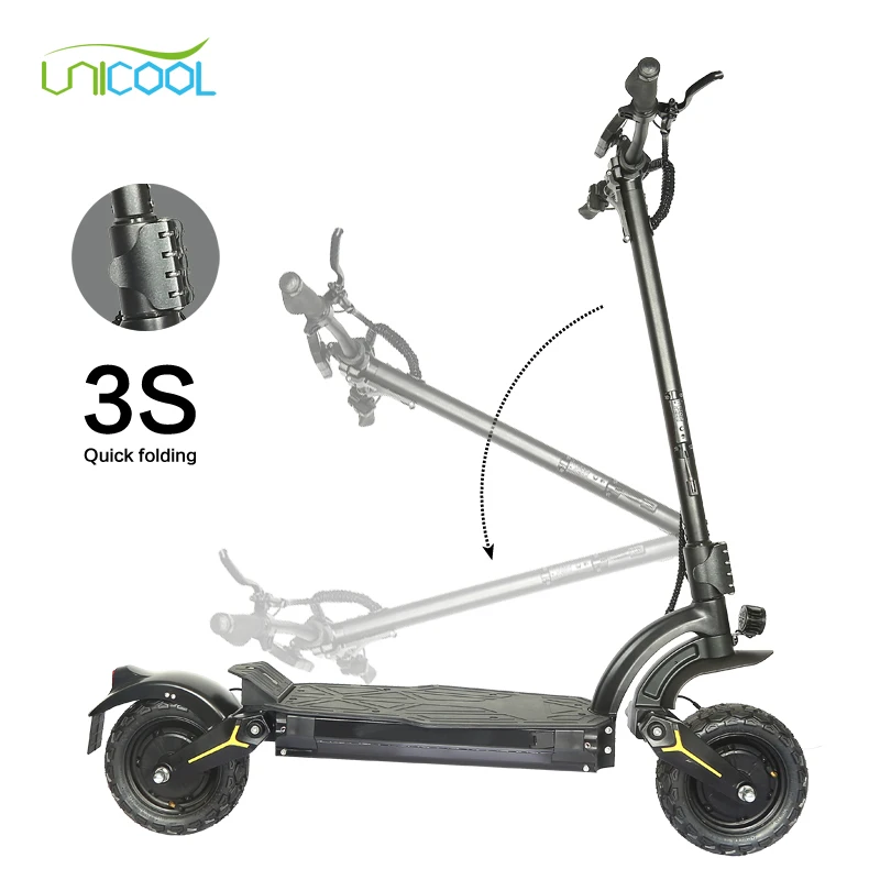 Unicool good selling new model 60v 11 inch fat wheels 2400w 90kms dual motor offroad electric scooters for adults