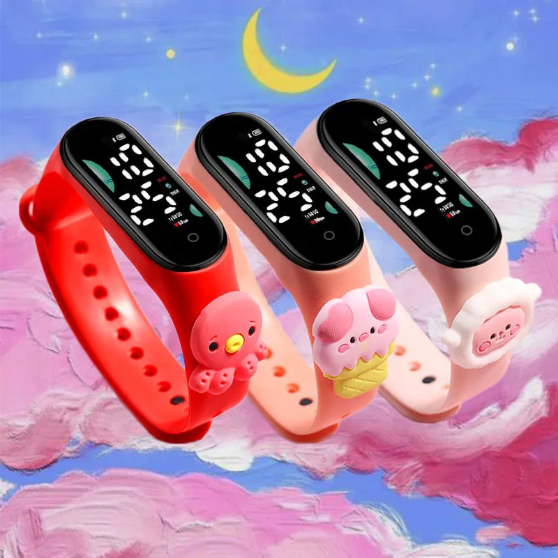 2023 Fashion Cartoon Touch Kids Watches Cartoon  CUSTOM Digital Child watch For Boys Girls LED Display Clock Relogio