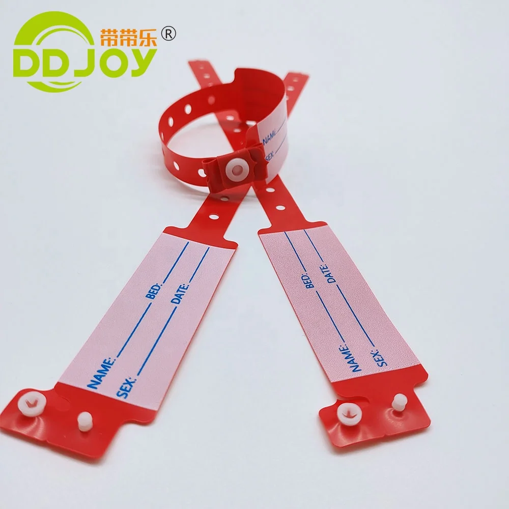 PVC Material Mother Baby Write on hospital medical id wristbands cheap custom hospital wristband