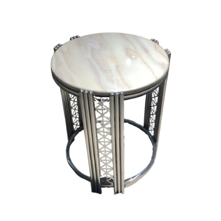 Luxury Popular Round Metal Coffee Side Corner Table Metal Frame Living Room Tea Table Coffee Table Home Furniture