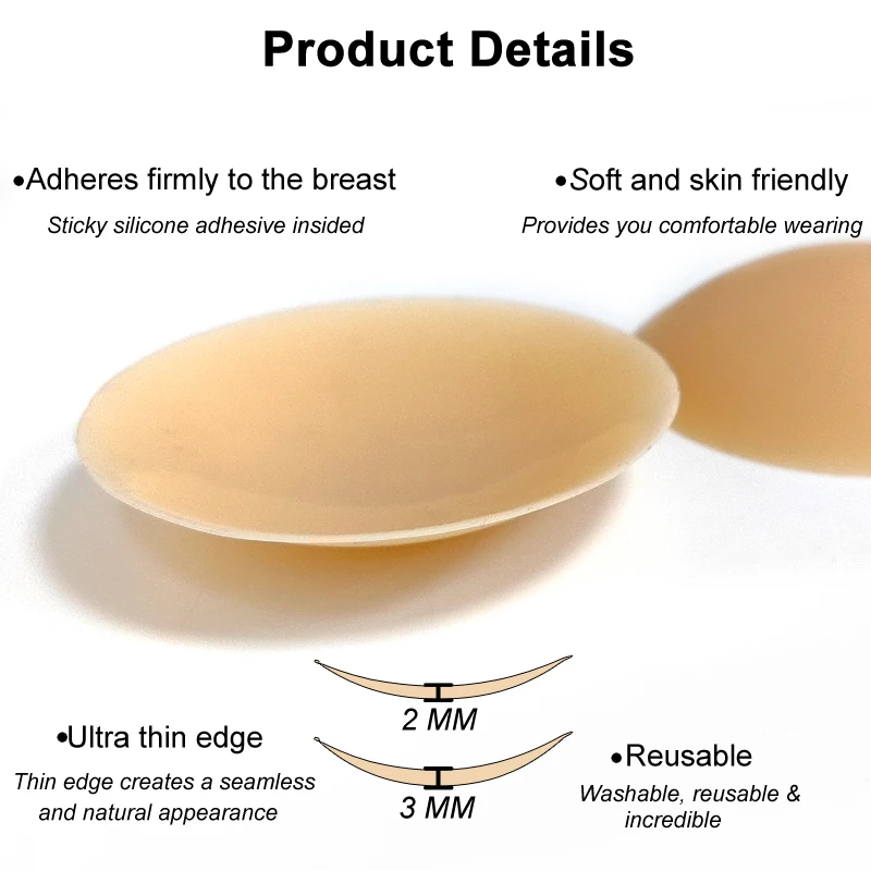 8cm 13cm 10cm Big Nippies Adhesive Reusable Silicone Nipple Cover