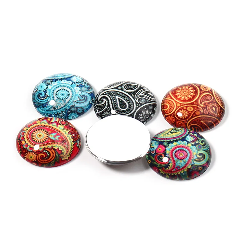 20pcs/bag factory hot sale glass round mixed loading cabochon for jewelry making handmade Diy bracelet necklace