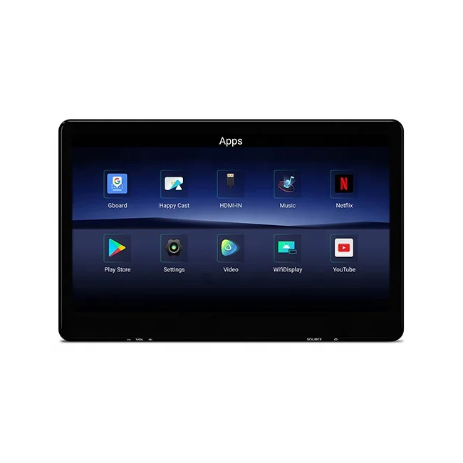14 inch Android 11 Universal Headrest Monitor with Built-in Speakers 2.5D Touch Screen 1920*1080 pixels Dual Band WiFi