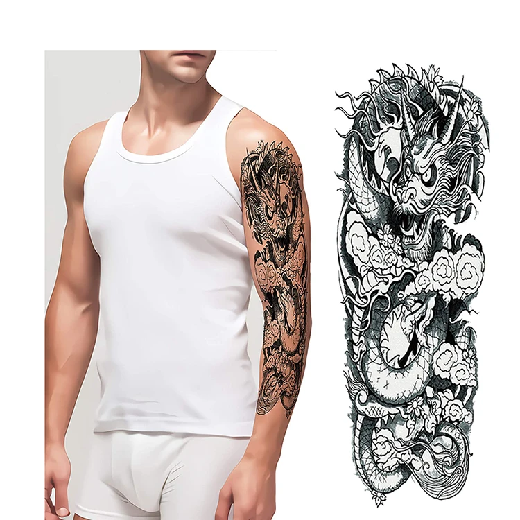 New Designs Full Arm Art Sticker Tattoo Hand Tattoo For Men