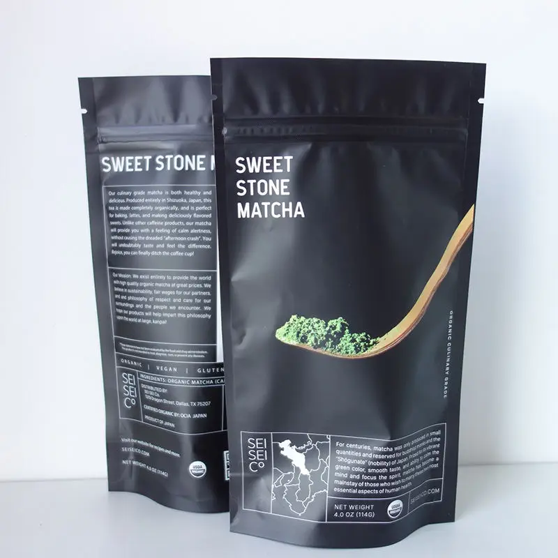 Custom Logo Food Storage Packaging Ziplock 3 Side Seal Bag Stand Up Pouch Bag Food Bag Heat Seal Pouch