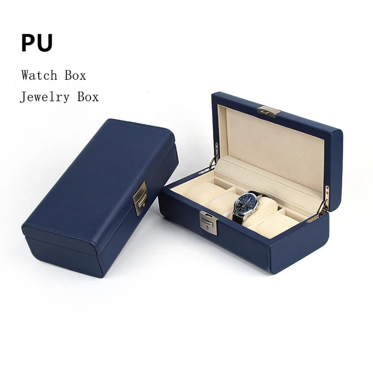 Luxury Watch Storage Boxes Round Corner Leather Watch Display Box With Pillow Fashion Gift Boxes