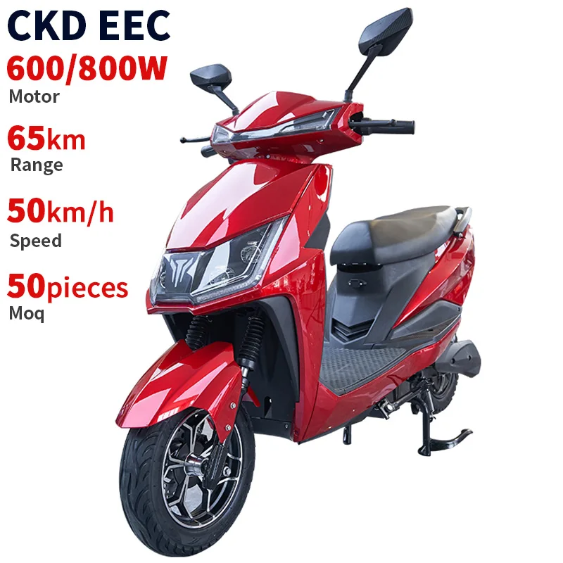 CKD SKD high performance moped scooter electric 600W/800W 40-50km/h speed 45-65km range electric moped with remover able battery