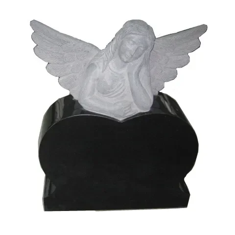 High quality natural granite tombstone angel tombstone monument cemetery black granite monument