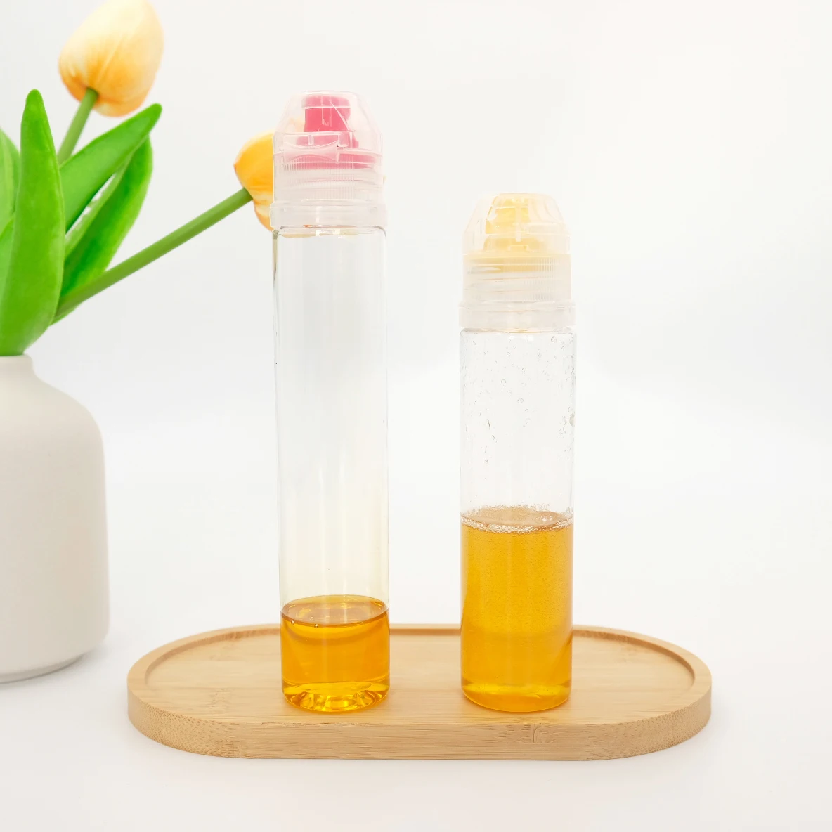 3Oz Honey Bottles Reusable Plastic Squeeze Bottle with Flip Cap Condiment Dispenser For Ketchup Salad Sauce Honey