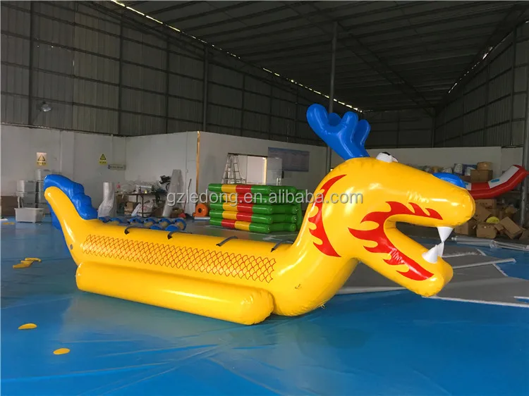 2021 inflatable dragon boat sport games with 0.9mm PVC tarpaulin  PLATO quality