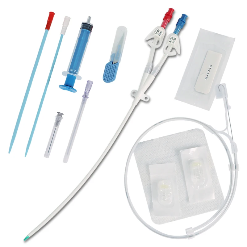 ALL IN ONE  Hemodialysis Kit Medical Supply Disposable Double Lumen Kidney Dialysis Catheter