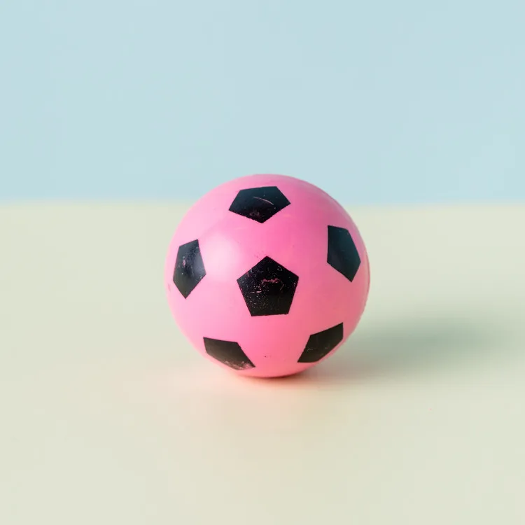 Novelty promotion gift multi-colored rubber 45mm soccer custom print bouncy balls