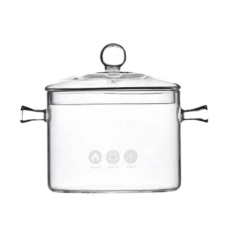 High Quality 1300ml 1500ml Glass Pot High Borosilicate Glass Cooking Pot Kitchen Essentials
