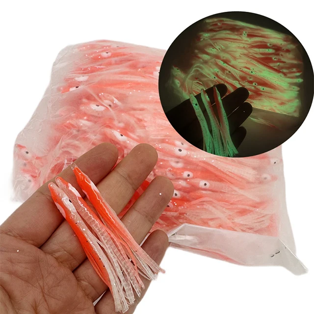 6cm Luminous Fishing octopus skirt squid lure octopus Jig soft bait squid lures