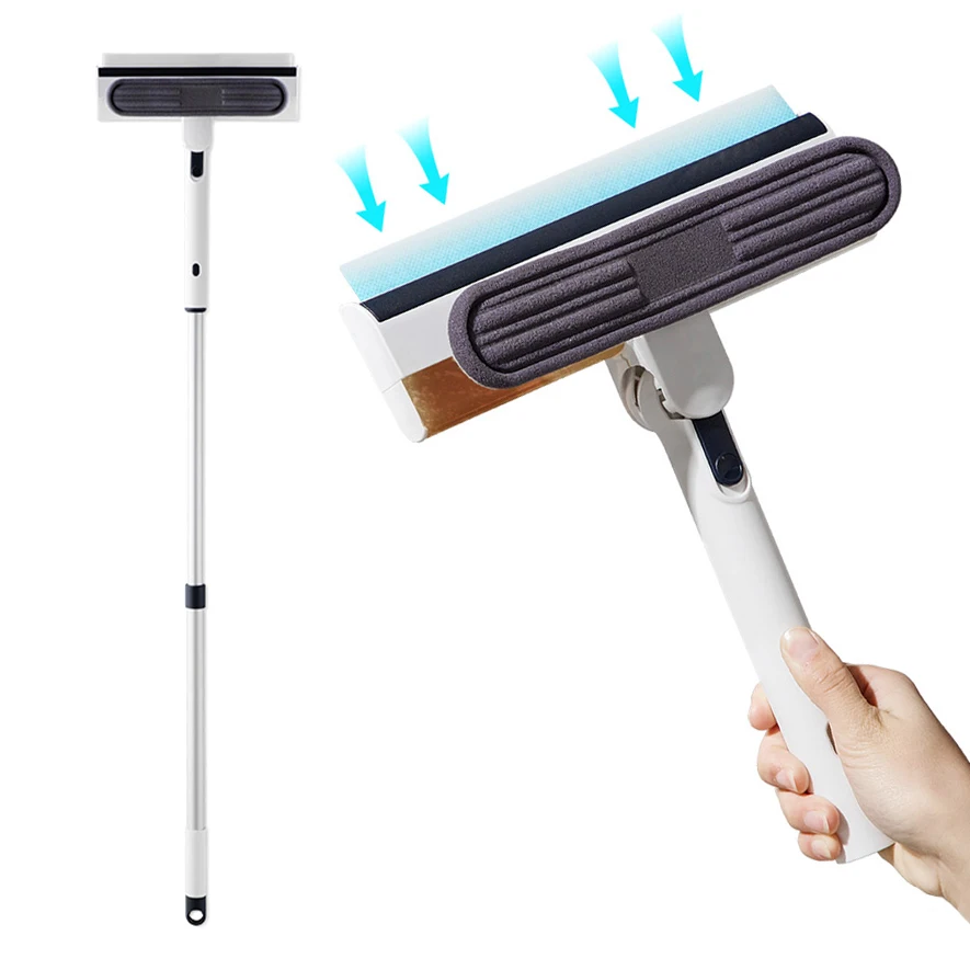 Jesun 2024 Rubber Shower Squeegee Window Cleaning Shower Cleaning Squeegee Window Cleaner with Detachable Long Handle