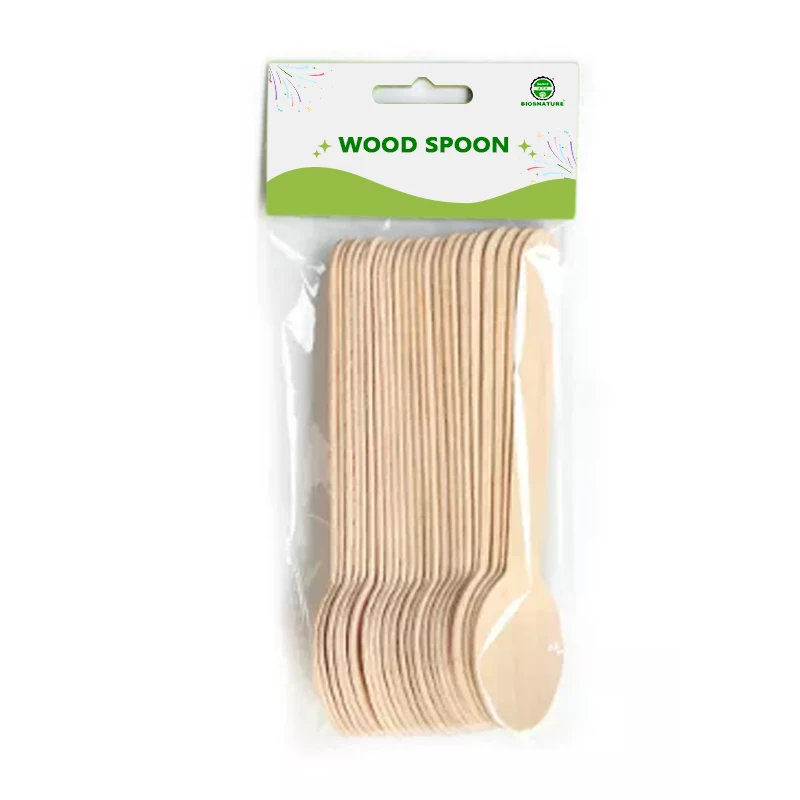disposable wooden cutlery wooden ice cream spoon biodegradable wood knife fork spoon