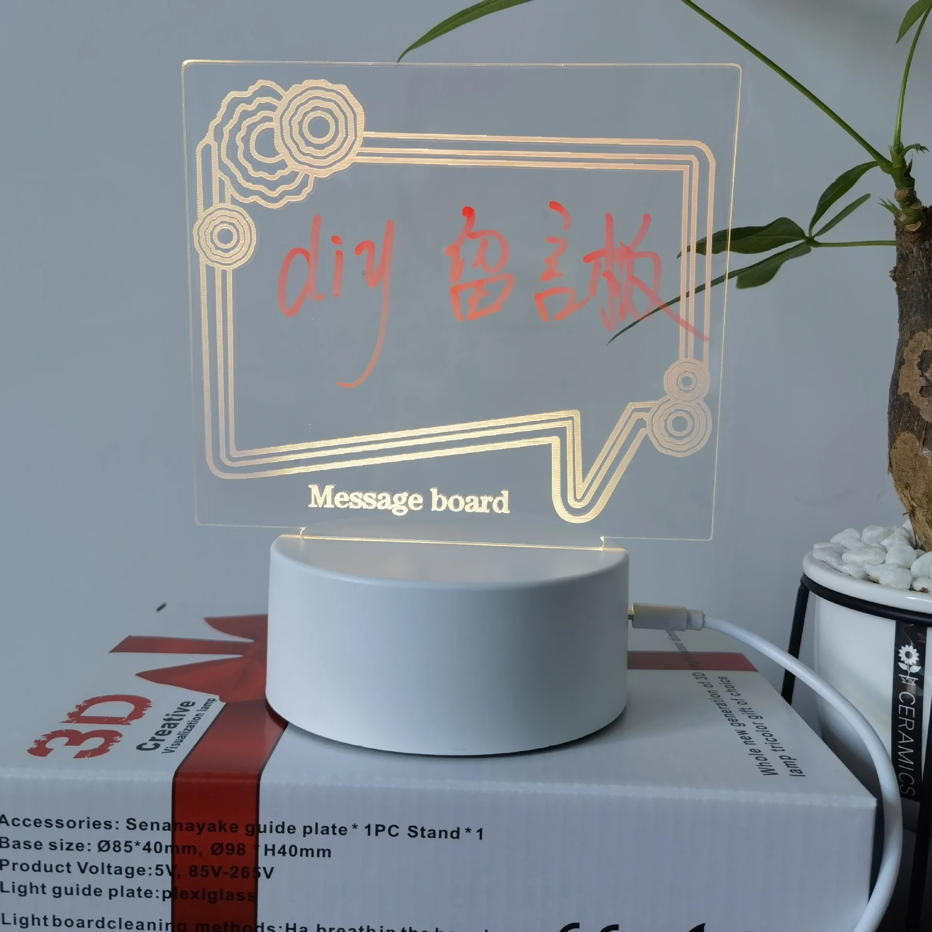 New Product Ideas 2023 Custom Design Unique products Luminous Mini Led Night message board  Lamp Souvenirs Gifts Sets Items