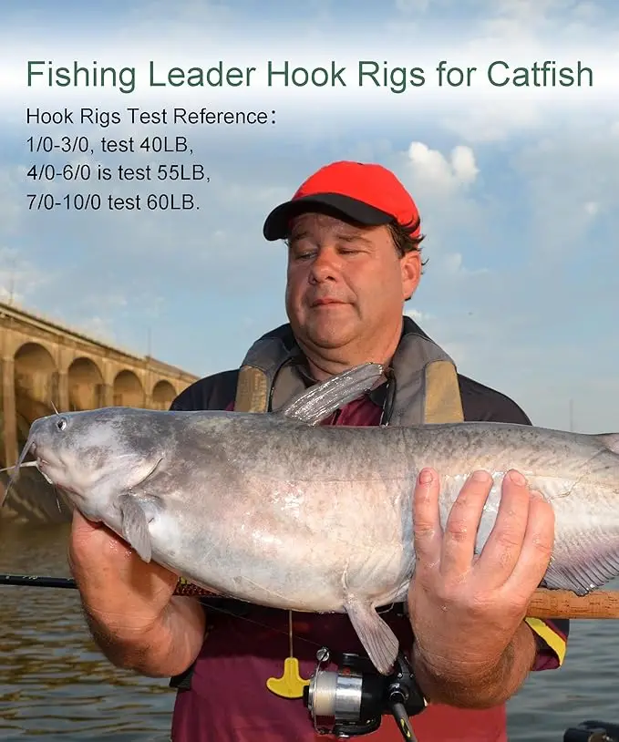 Saltwater Steel Circle Hook Rigs,Octopus Offset Fishing Hooks Leader Wire for Catfish Bass