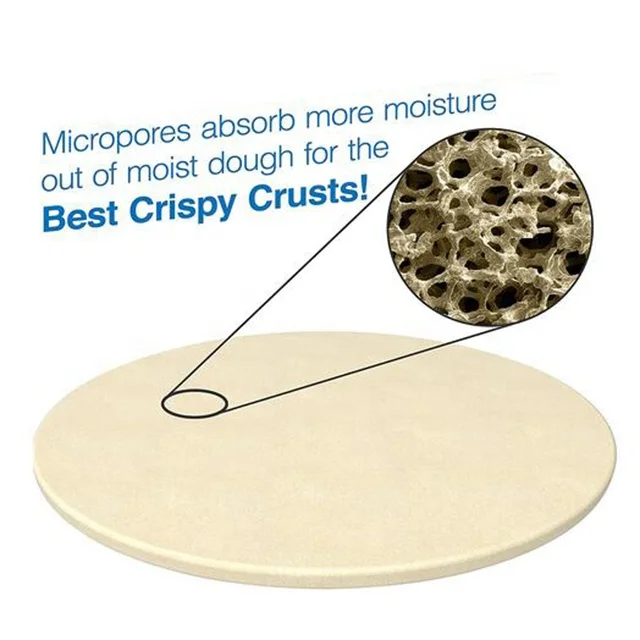 13inch Round Pizza Grilling Stone Cordierite Pizza Pan for Oven Baking Pizza Bread