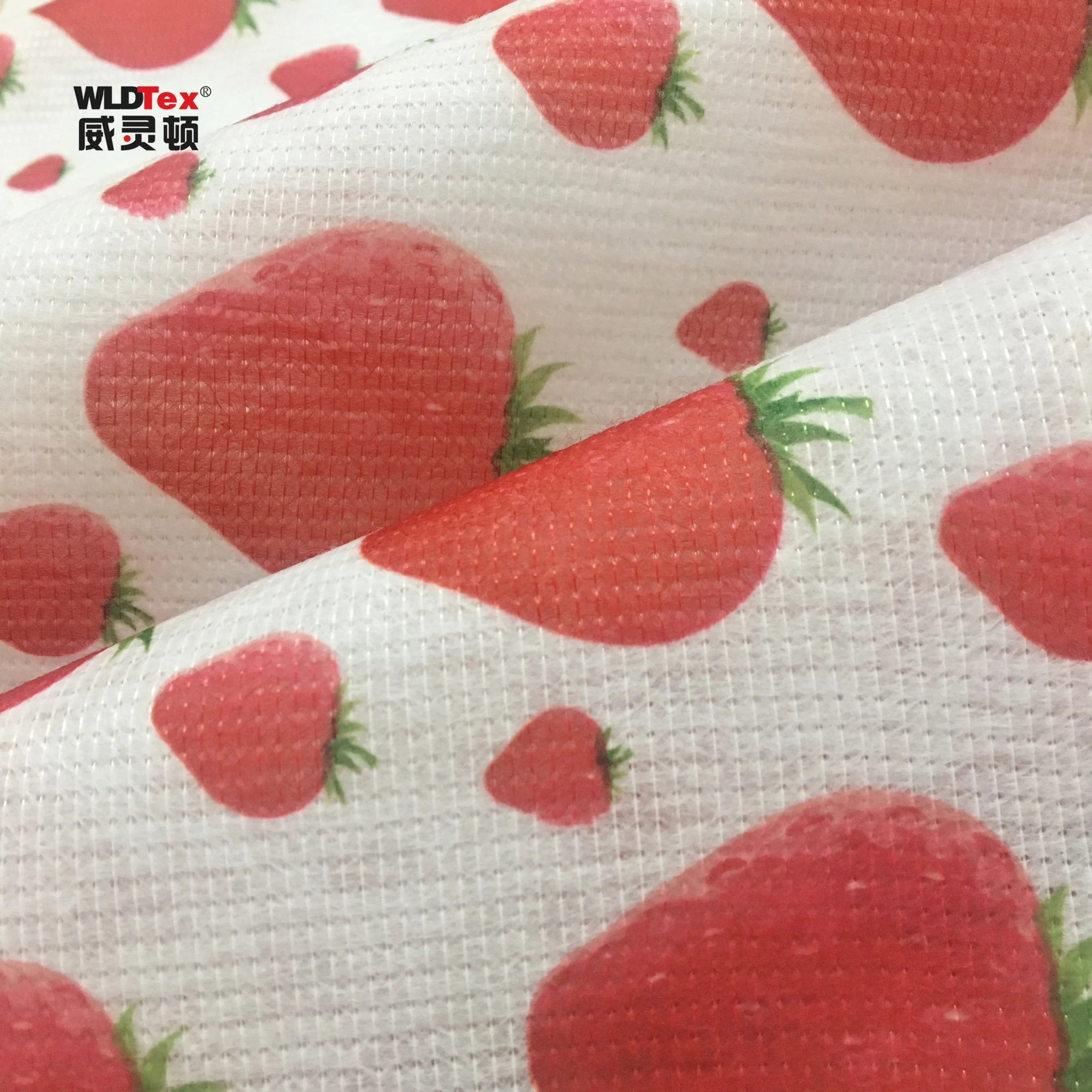 Нетканый материал с клубничным узором для хозяйственной сумки для молодых девушек Stitchbond