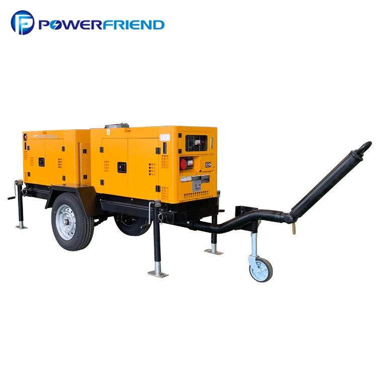 Переносной бесшумный Трейлер с водяным охлаждением, 2-цилиндровый мобильный 10kw дизель-генераторная установка