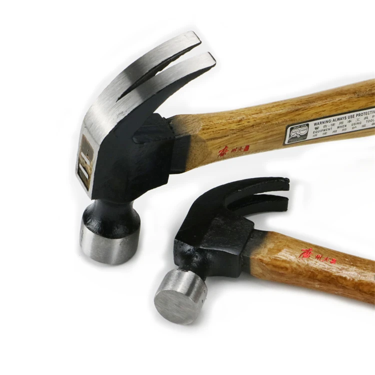 Sprayed Hammer Head  Curve Nail Hickory Wooden Handle  Multipurpose woodworking  Claw Hammer