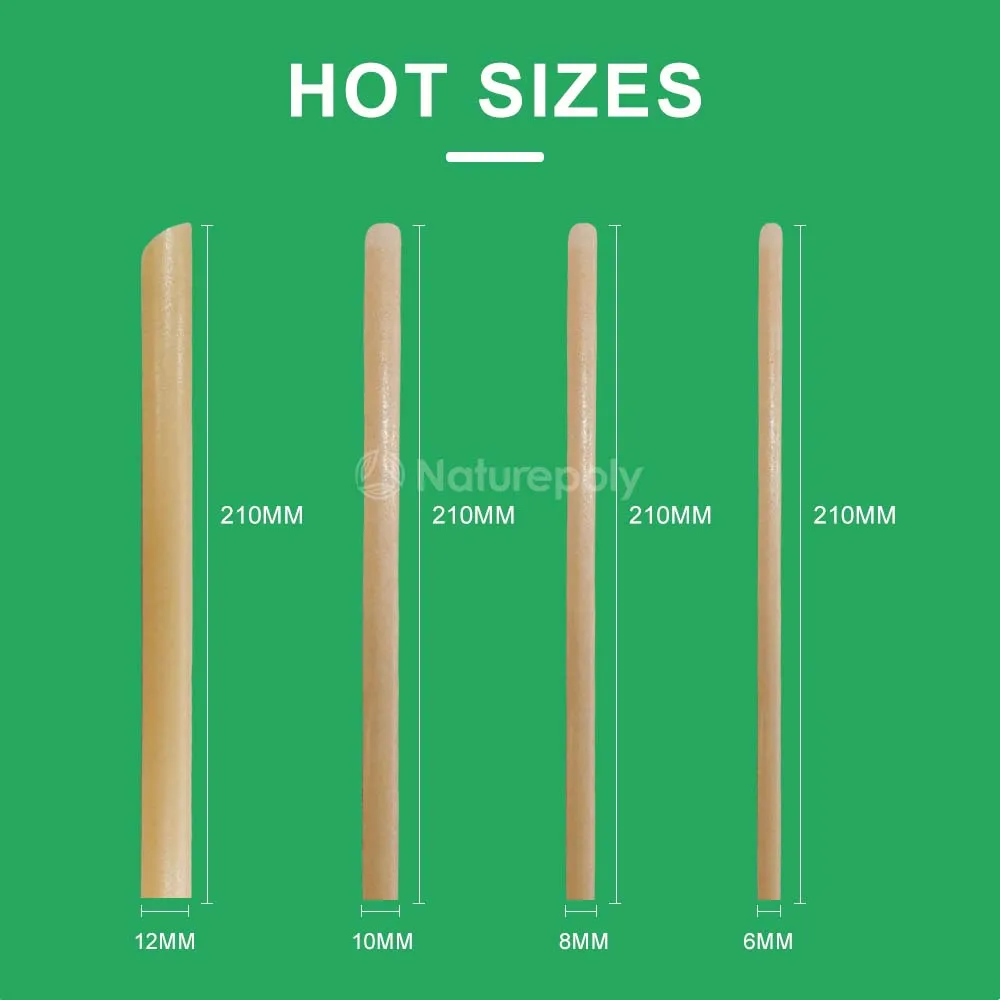 Hot Sale Fashion Ecological 6mm 8mm 12mm Sugarcane Straws Sugarcane Bagasse Drinking Straw