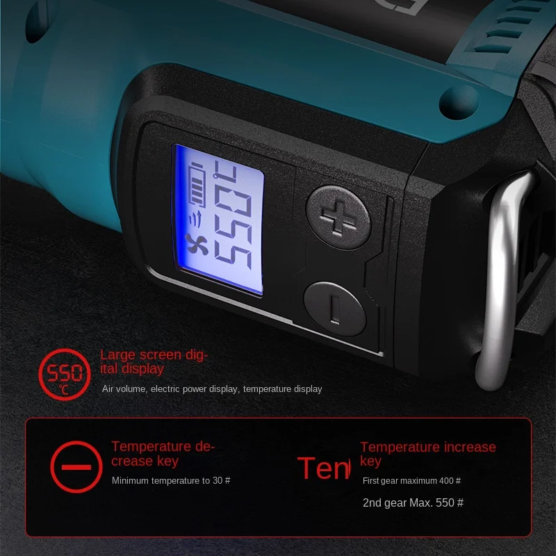 Burt Small Industrial Electronic Maintenance Hot Air Gun Lithium Battery Powered Digital Display Hot Air Machine Film Baking Gun
