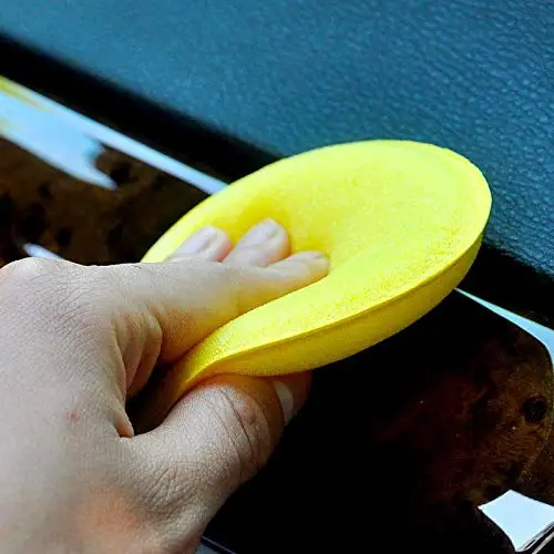 BONNO 12pcs Car Wax Applicator Yellow Round Sponge Car Wax Polishing Applicator Foam Sponge Ultra Soft Cleaning Tool