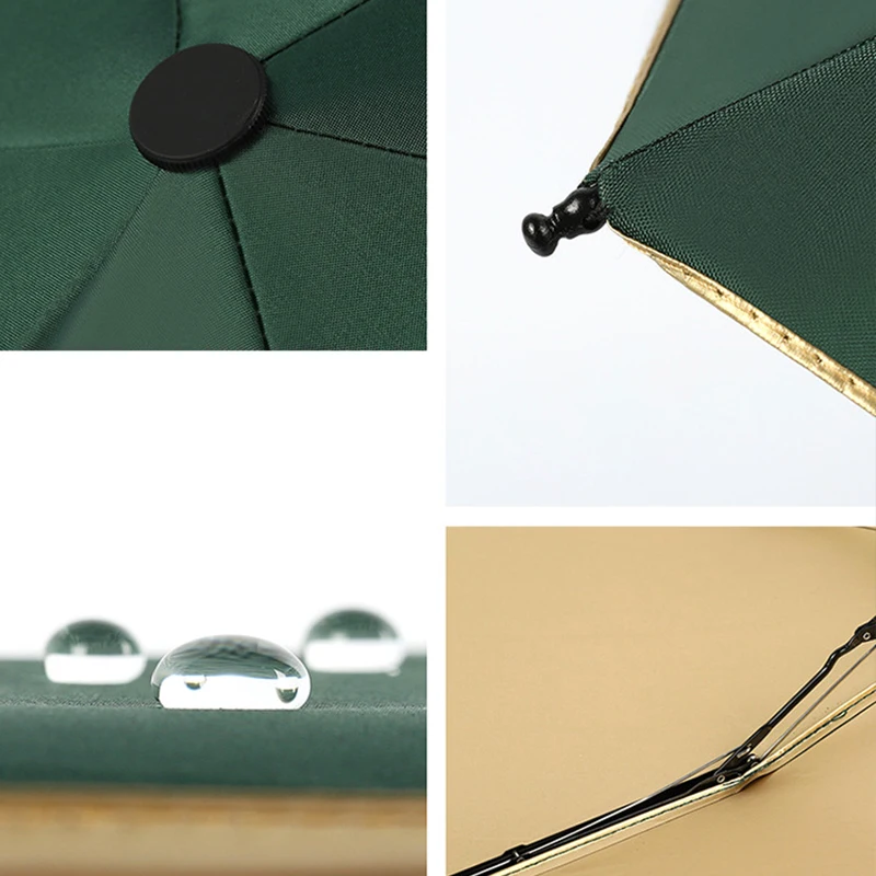 Mini umbrella Lightweight Five-folding Umbrella UV protection Black coating Sunny and Rainy Umbrella