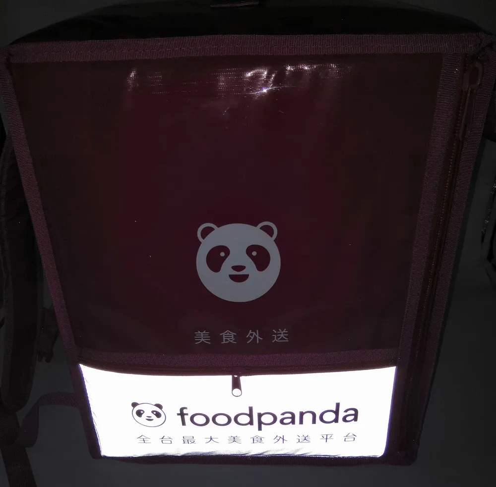 pink reusable Food delivery bags strong thermal backpack