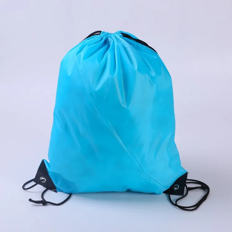 High Quality Polyester Draw String Sports Backpack Gym Bag Waterproof Custom Logo Promotional Fitness Drawstring Bags