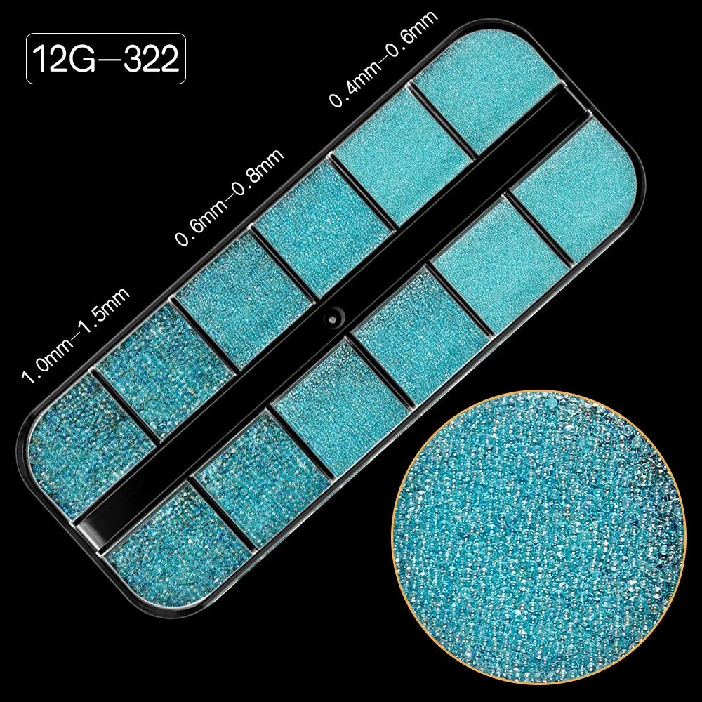 Paso Sico Shiny Shimmer Mermaid Caviar Beads Mixed Size Glass Rhinestone Pearls Nail Art Decoration for Manicure Design DIY Design