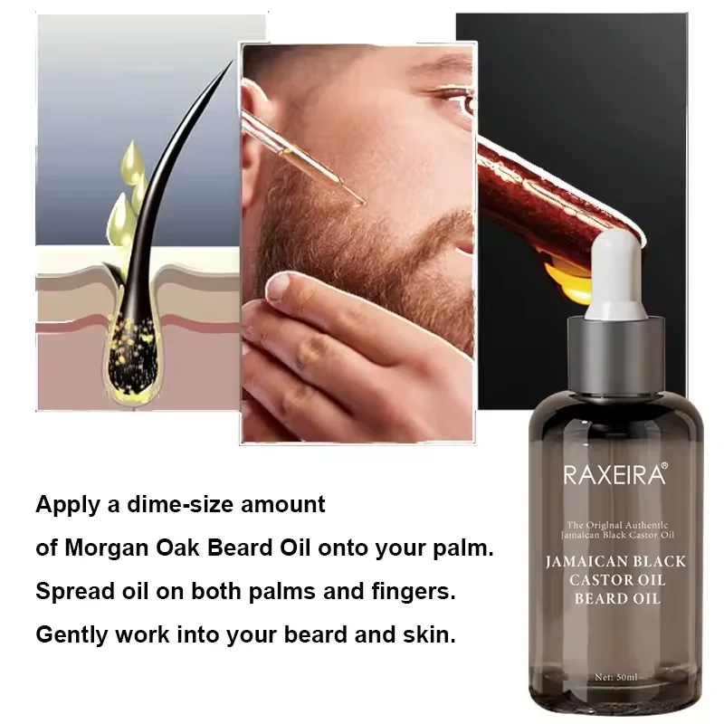 Customize Logo 100% Pure All Natural Organic Jamaican Black Castor Beard Oil For Men Private Label Beard Growth Oil