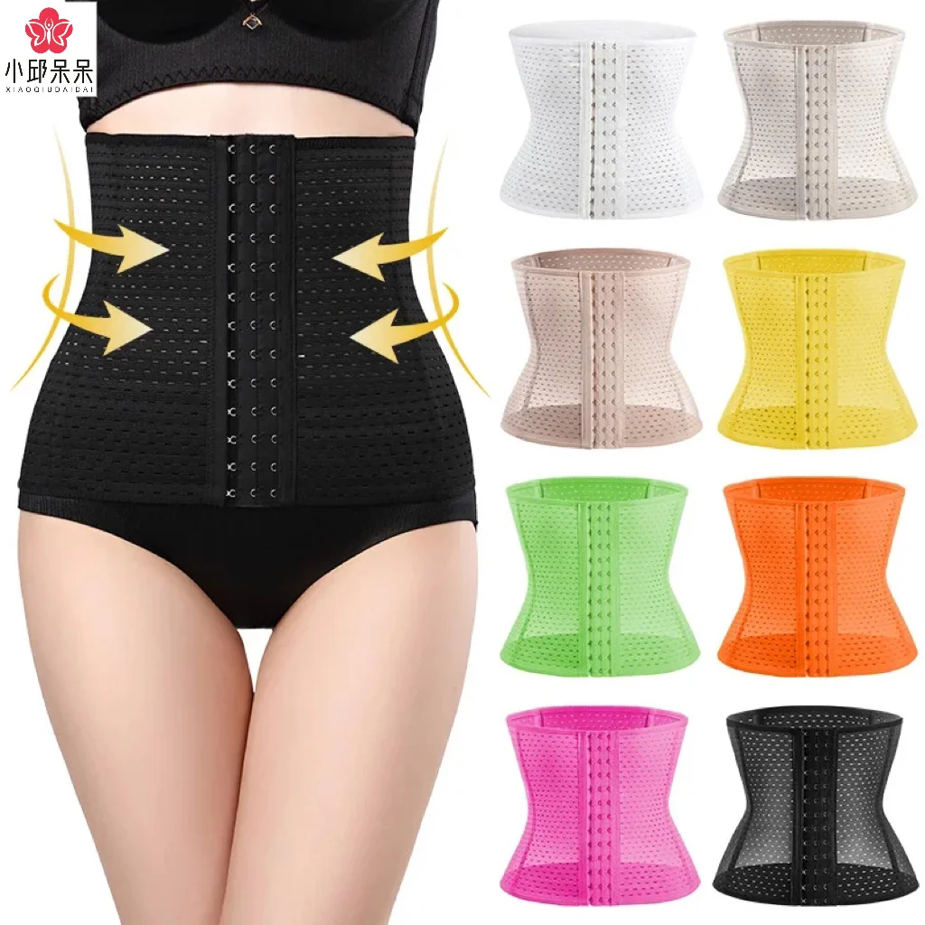 OEM ODM Custom logo size hollow breathable fat burning belt body shaping breathable abdomen bustier Corset Trimmer Belt